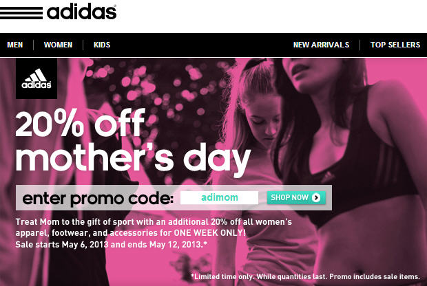 Adidas.ca: Mother's Day Sale - 20% Off 