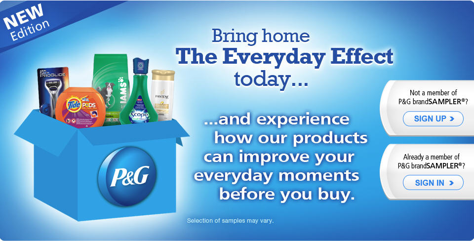 P&G brandSAMPLER FREE Product Samples