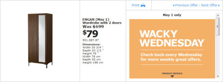 IKEA - Winnipeg Wacky Wednesday Deal of the Day (May 1) A