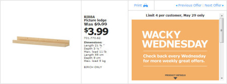 IKEA - Winnipeg Wacky Wednesday Deal of the Day (May 29) B