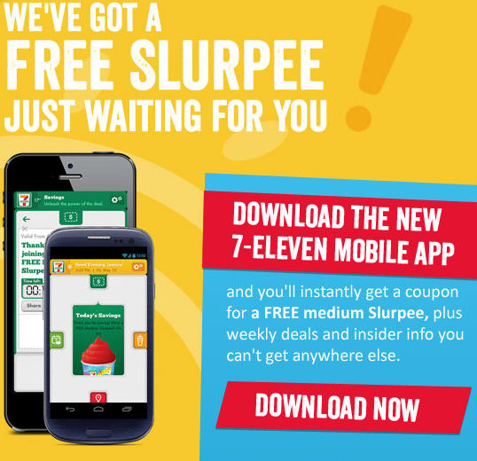 7-Eleven FREE Medium Slurpee Coupon when you Download 7-11 Mobile App