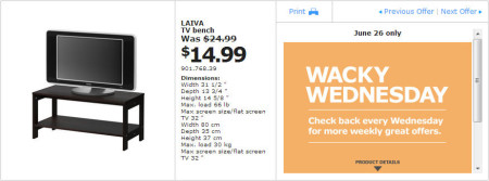 IKEA - Winnipeg Wacky Wednesday Deal of the Day (June 26) A