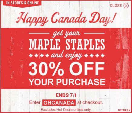 Old Navy Canada Day Sale - 30 Off Your Purchase (Until July 1)