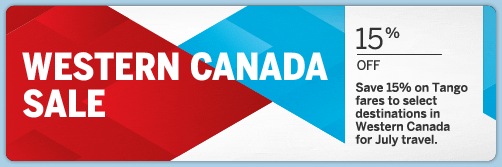 Air Canada 15 Off select Western Canada Destinations (Book by July 16)
