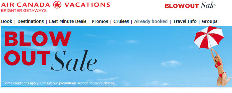 Air Canada Vacations Blowout Sale - Great deals for August, September and October