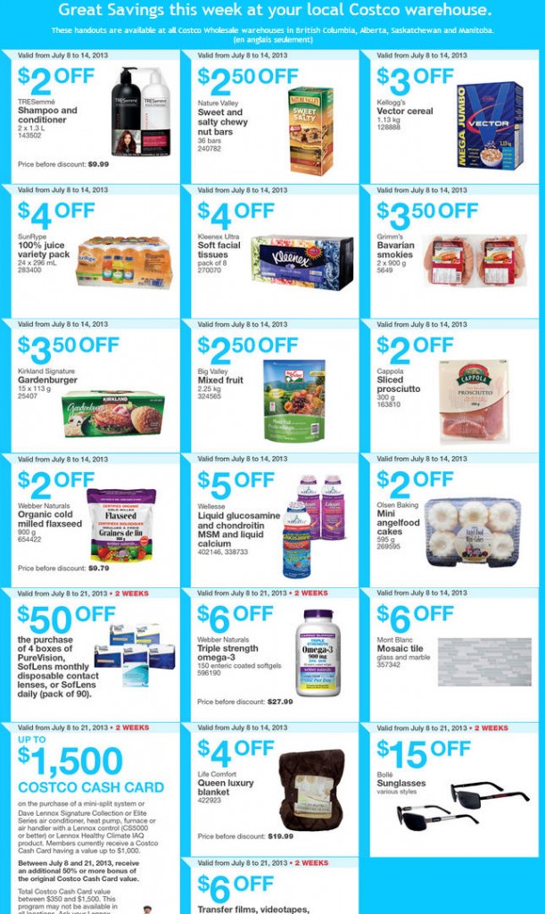 Costco Weekly Handout Instant Savings Coupons WEST (July 8-14)