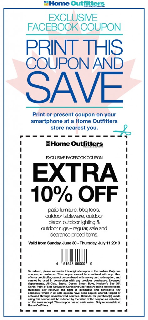 Home Outfitters Extra 10 Off Facebook Coupon (Until July 11)