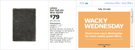 IKEA - Winnipeg Wacky Wednesday Deal of the Day (July 10) A