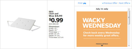 IKEA - Winnipeg Wacky Wednesday Deal of the Day (July 31) A