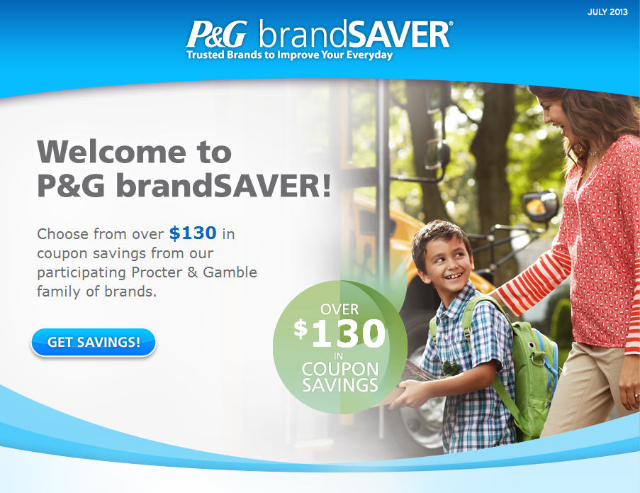 P&G brandSAVER Choose from over $130 in Coupons Savings
