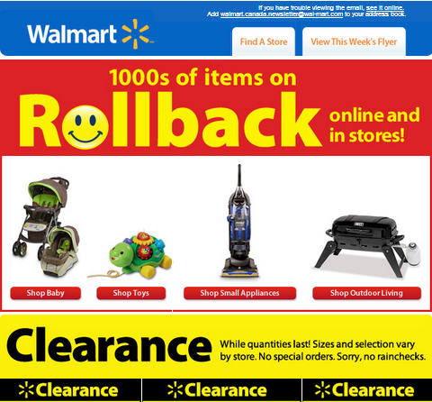 Walmart 1,000s of Items on Rollback + Clearance items