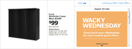 IKEA - Winnipeg Wacky Wednesday Deal of the Day (Aug 28) A