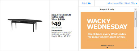 IKEA - Winnipeg Wacky Wednesday Deal of the Day (Aug 7) A