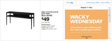 IKEA - Winnipeg Wacky Wednesday Deal of the Day (Aug 7) B