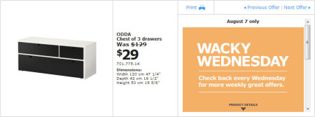 IKEA - Winnipeg Wacky Wednesday Deal of the Day (Aug 7) C