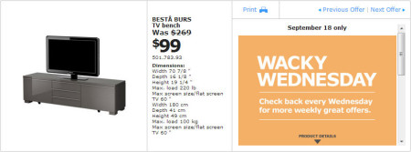 IKEA - Winnipeg Wacky Wednesday Deal of the Day (Sept 18) A