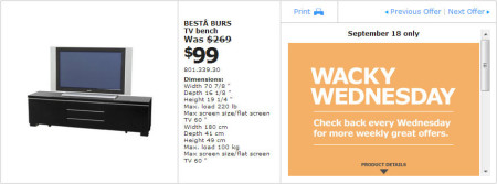 IKEA - Winnipeg Wacky Wednesday Deal of the Day (Sept 18) B