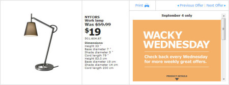 IKEA - Winnipeg Wacky Wednesday Deal of the Day (Sept 4) B