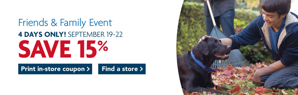 PetSmart Friends & Family - 15 Off All General Merchandise (Sept 19-22)