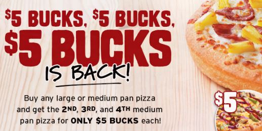 Pizza Hut $5 Bucks, $5 Bucks, $5 Bucks