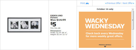 IKEA - Winnipeg Wacky Wednesday Deal of the Day (Oct 16) B