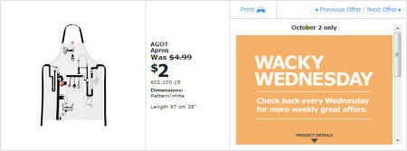 IKEA - Winnipeg Wacky Wednesday Deal of the Day (Oct 2) C