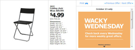 IKEA - Winnipeg Wacky Wednesday Deal of the Day (Oct 23) A