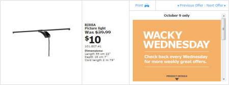 IKEA - Winnipeg Wacky Wednesday Deal of the Day (Oct 9)