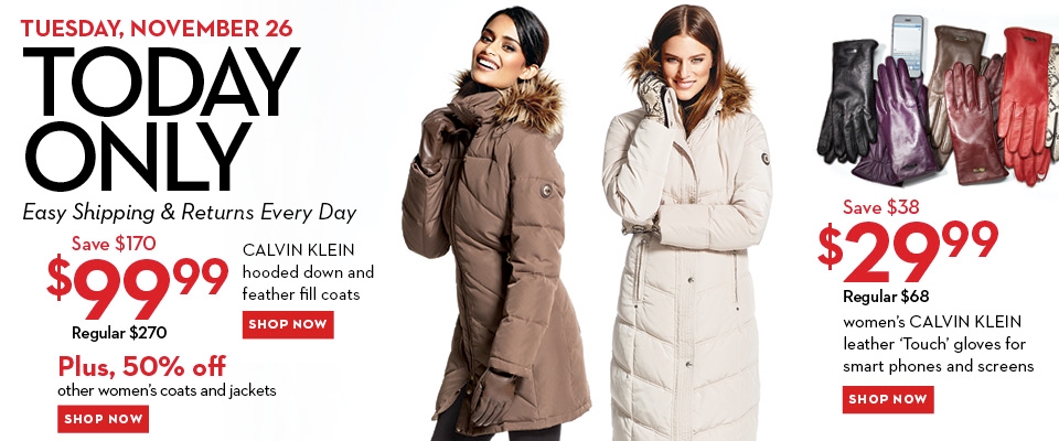 Hudson Bay One Day Sales - 63 Off Calvin Klein Hooded Down Jacket