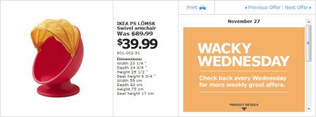 IKEA - Winnipeg Wacky Wednesday Deal of the Day (Nov 27) A