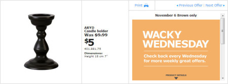 IKEA - Winnipeg Wacky Wednesday Deal of the Day (Nov 6)