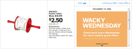 IKEA - Winnipeg Wacky Wednesday Deal of the Day (Dec 11)