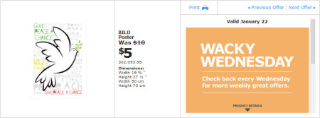 IKEA - Winnipeg Wacky Wednesday Deal of the Day (Jan 22) A