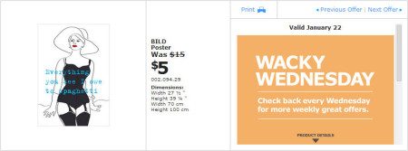 IKEA - Winnipeg Wacky Wednesday Deal of the Day (Jan 22) B