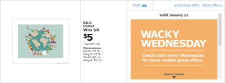 IKEA - Winnipeg Wacky Wednesday Deal of the Day (Jan 22) C