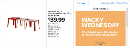 IKEA - Winnipeg Wacky Wednesday Deal of the Day (Jan 8) A