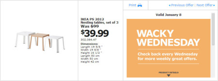 IKEA - Winnipeg Wacky Wednesday Deal of the Day (Jan 8) B