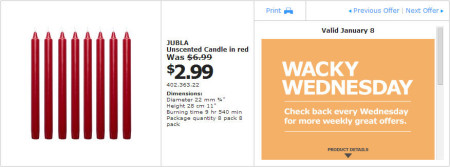 IKEA - Winnipeg Wacky Wednesday Deal of the Day (Jan 8) C