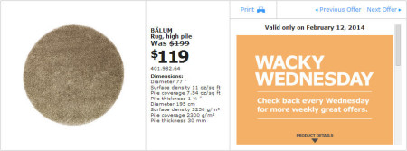 IKEA - Winnipeg Wacky Wednesday Deal of the Day (Feb 12) B