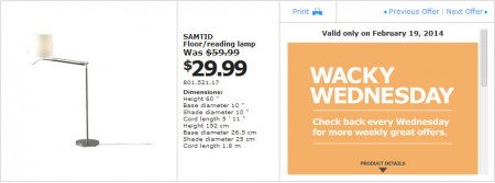 IKEA - Winnipeg Wacky Wednesday Deal of the Day (Feb 19) B