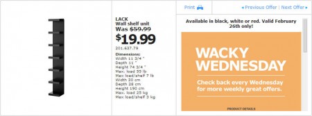 IKEA - Winnipeg Wacky Wednesday Deal of the Day (Feb 26) A
