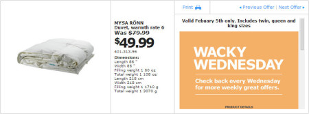 IKEA - Winnipeg Wacky Wednesday Deal of the Day (Feb 5) B