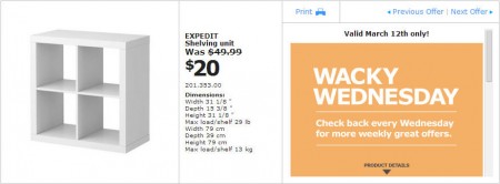 IKEA - Winnipeg Wacky Wednesday Deal of the Day (Mar 12) A