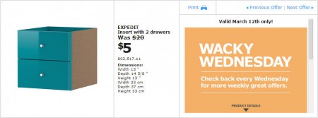 IKEA - Winnipeg Wacky Wednesday Deal of the Day (Mar 12) B