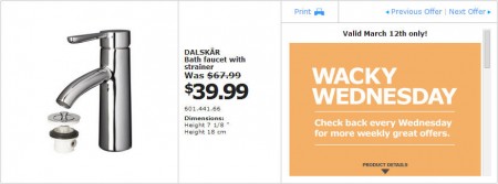 IKEA - Winnipeg Wacky Wednesday Deal of the Day (Mar 12) C