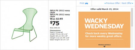 IKEA - Winnipeg Wacky Wednesday Deal of the Day (Mar 19) A