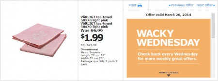 IKEA - Winnipeg Wacky Wednesday Deal of the Day (Mar 26) A