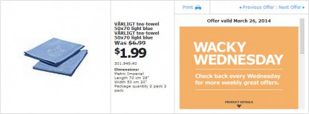 IKEA - Winnipeg Wacky Wednesday Deal of the Day (Mar 26) B