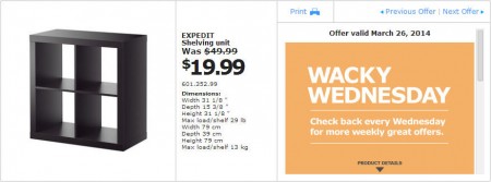 IKEA - Winnipeg Wacky Wednesday Deal of the Day (Mar 26) C