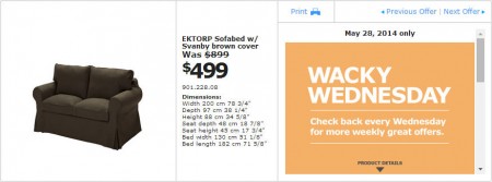 IKEA - Winnipeg Wacky Wednesday Deal of the Day (May 28)